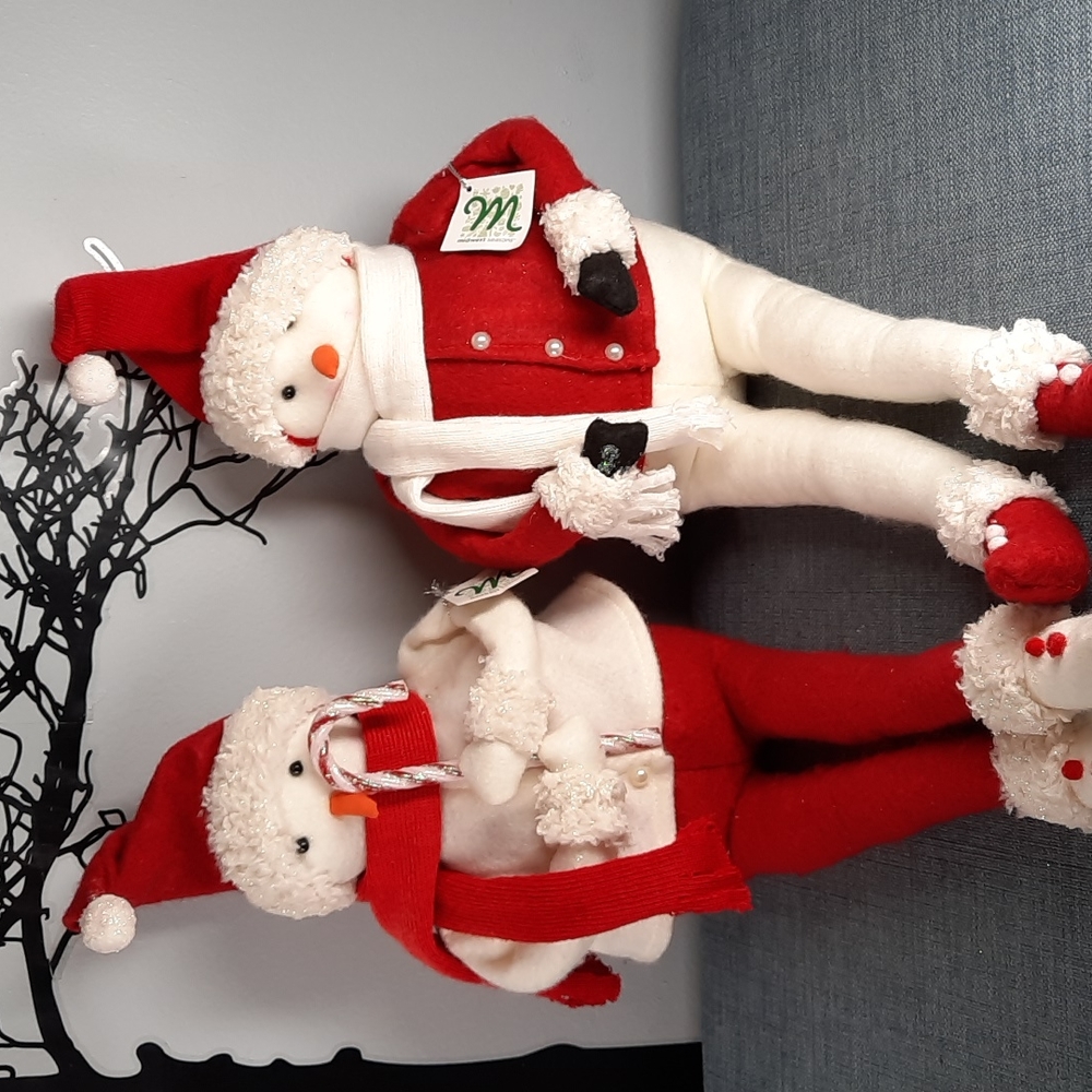 Snowmen Pair Set Snowman Collector Midwest Seasons Collection Vintage Look